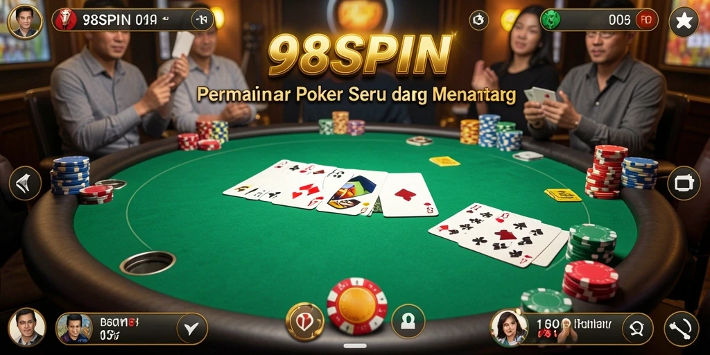 Tampilan gameplay poker yang menarik di 98SPIN.