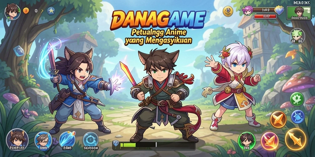 Tampilkan gameplay seru DANAGAME dalam suasana Anime yang memukau.