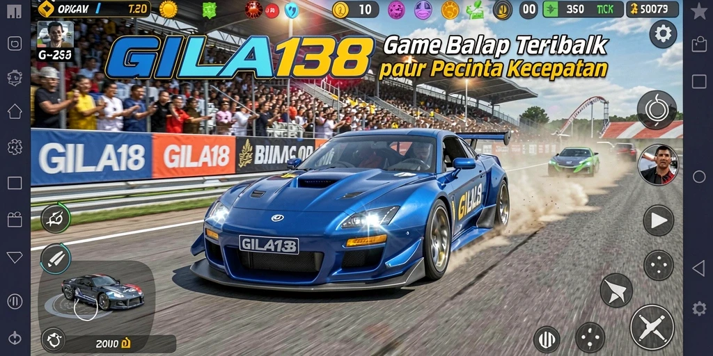 Tangkapan layar GILA138 yang menampilkan aksi balap yang cepat dan mendebarkan.