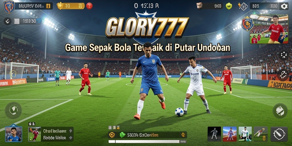 Capture gameplay mendebarkan dari pertandingan sepak bola di GLORY777.