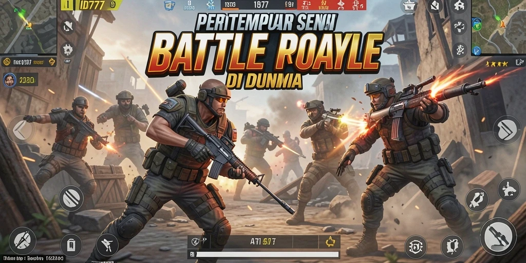 Screenshot ID777 menampilkan aksi memukau dalam pertempuran Battle Royale.