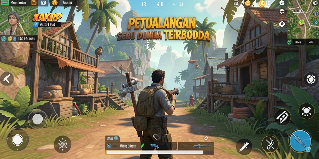 Tangkapan layar utama KAKRP yang menampilkan suasana eksplorasi di dunia terbuka.