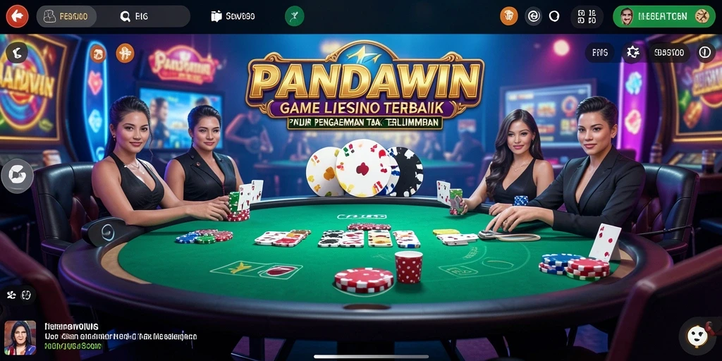 Tampilan permainan Live Casino yang seru dan interaktif di PANDAWIN.