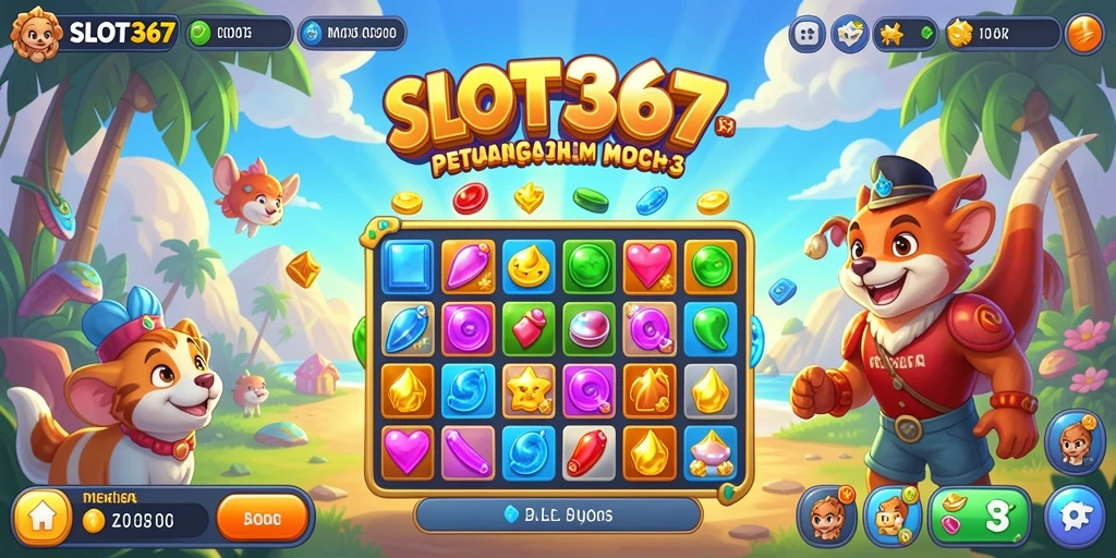 Tampilan penuh warna dari gameplay seru di SLOT367.