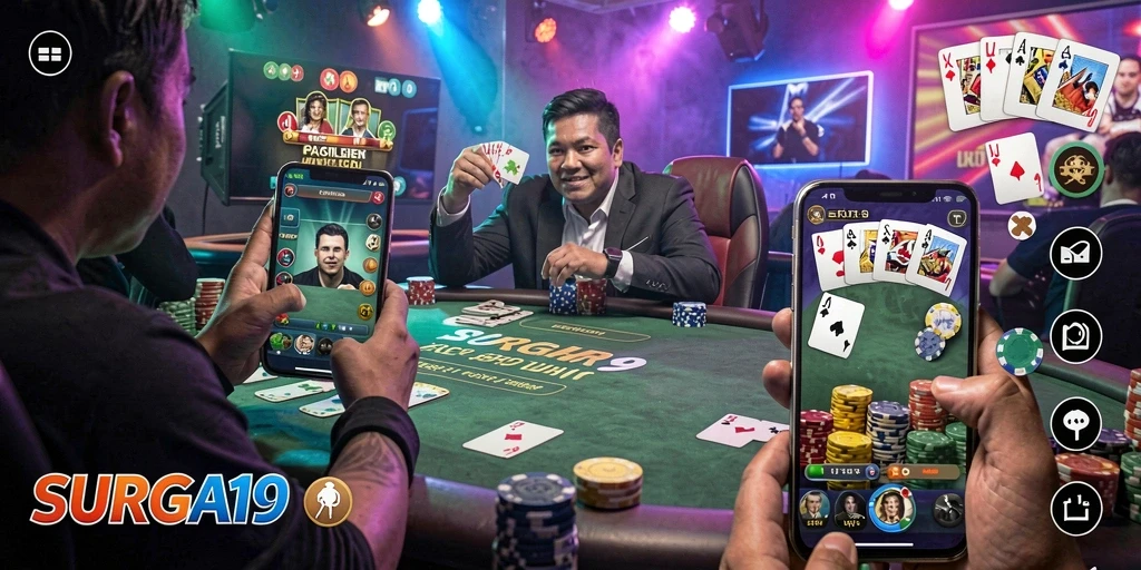 Tampilan menarik dari gameplay Poker yang seru.
