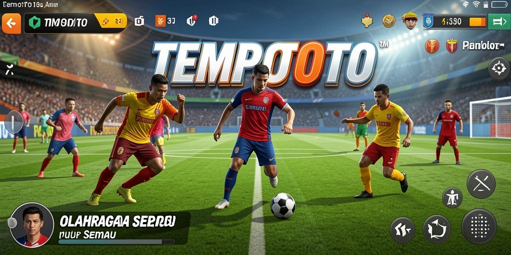 Screenshot gameplay TEMPOTOTO yang menampilkan aksi kompetisi olahraga.