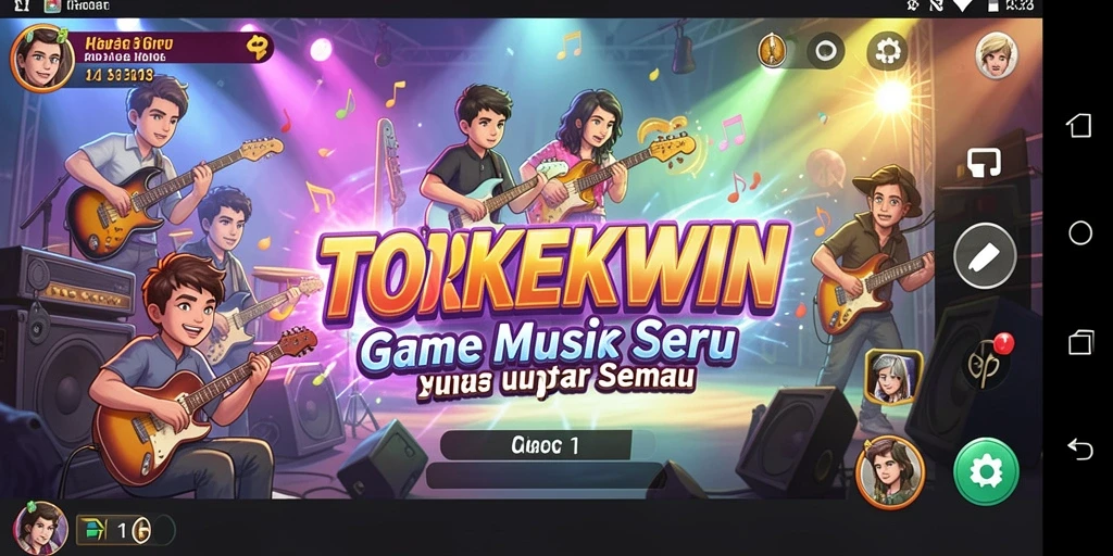 Tampilan gameplay TOKEKWIN dengan berbagai alat musik yang menarik.